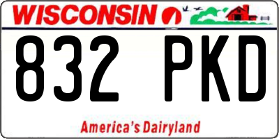 WI license plate 832PKD