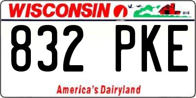 WI license plate 832PKE