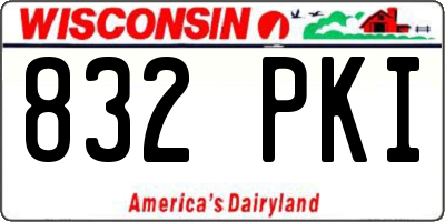 WI license plate 832PKI