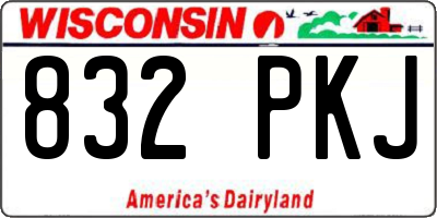 WI license plate 832PKJ
