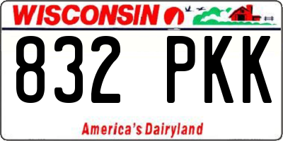 WI license plate 832PKK