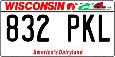 WI license plate 832PKL