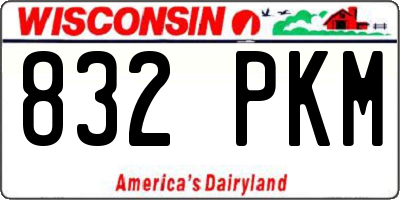 WI license plate 832PKM
