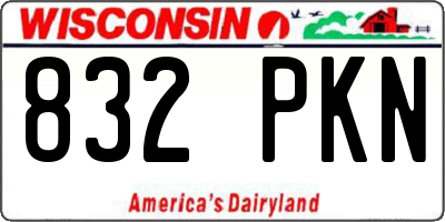 WI license plate 832PKN