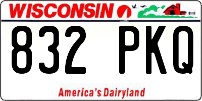 WI license plate 832PKQ