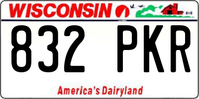 WI license plate 832PKR