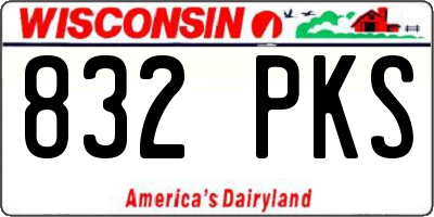 WI license plate 832PKS