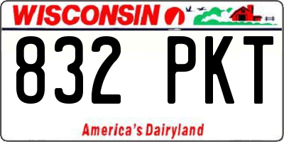 WI license plate 832PKT