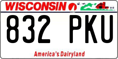 WI license plate 832PKU