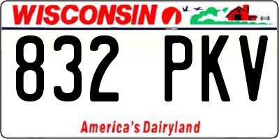 WI license plate 832PKV