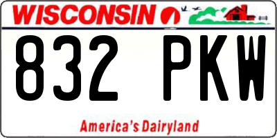 WI license plate 832PKW