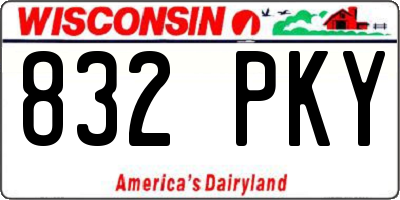 WI license plate 832PKY