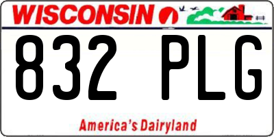 WI license plate 832PLG