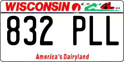 WI license plate 832PLL