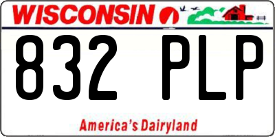 WI license plate 832PLP