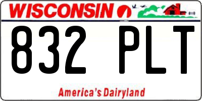WI license plate 832PLT