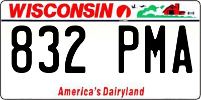 WI license plate 832PMA