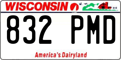 WI license plate 832PMD