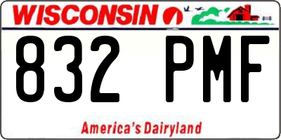 WI license plate 832PMF