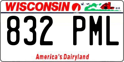 WI license plate 832PML