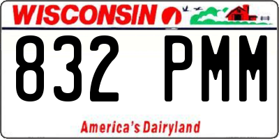 WI license plate 832PMM