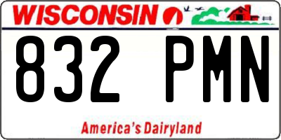 WI license plate 832PMN