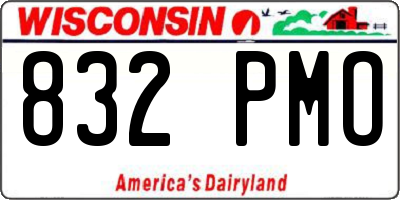 WI license plate 832PMO