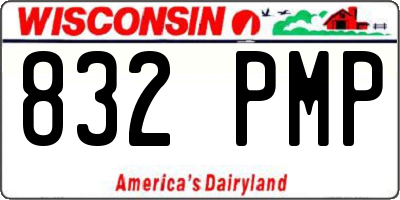WI license plate 832PMP