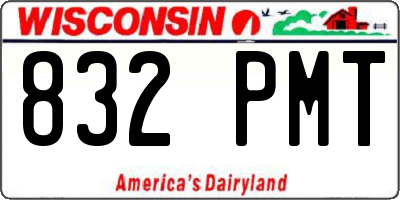 WI license plate 832PMT