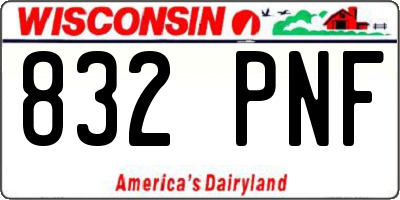 WI license plate 832PNF