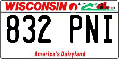 WI license plate 832PNI