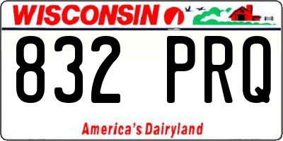 WI license plate 832PRQ