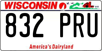 WI license plate 832PRU