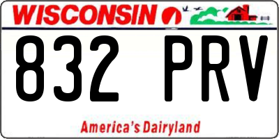 WI license plate 832PRV