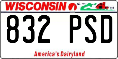 WI license plate 832PSD