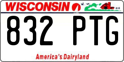 WI license plate 832PTG