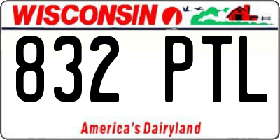 WI license plate 832PTL