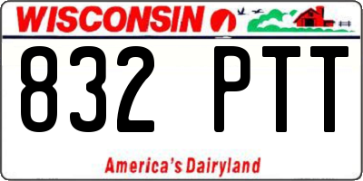 WI license plate 832PTT