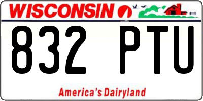 WI license plate 832PTU