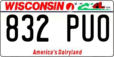WI license plate 832PUO