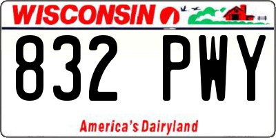 WI license plate 832PWY