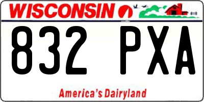 WI license plate 832PXA