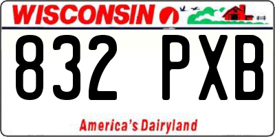 WI license plate 832PXB