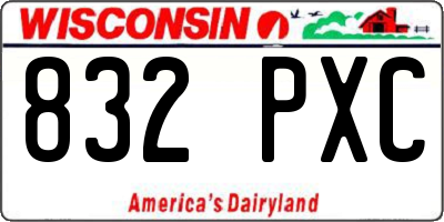 WI license plate 832PXC