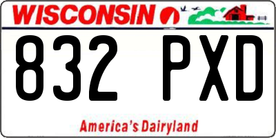 WI license plate 832PXD