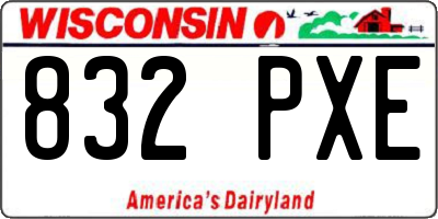 WI license plate 832PXE