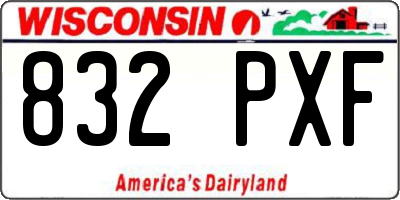 WI license plate 832PXF