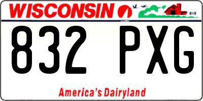 WI license plate 832PXG