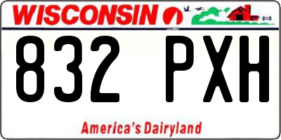 WI license plate 832PXH