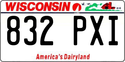 WI license plate 832PXI